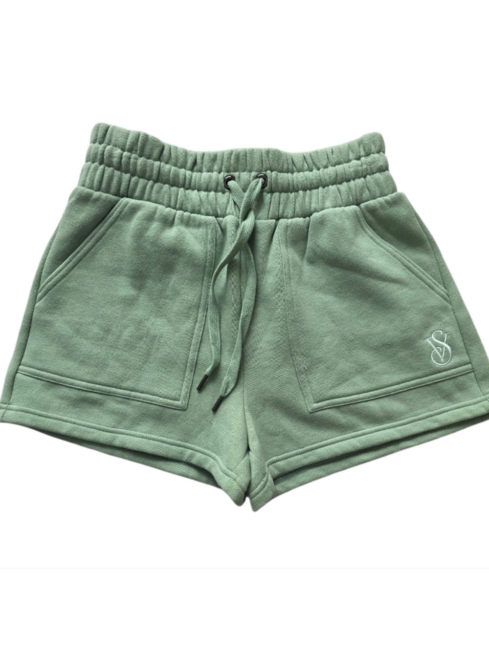 NWT Victoria’s Secret Women's Sage Green Drawstring Lounge Shorts xs pockets
